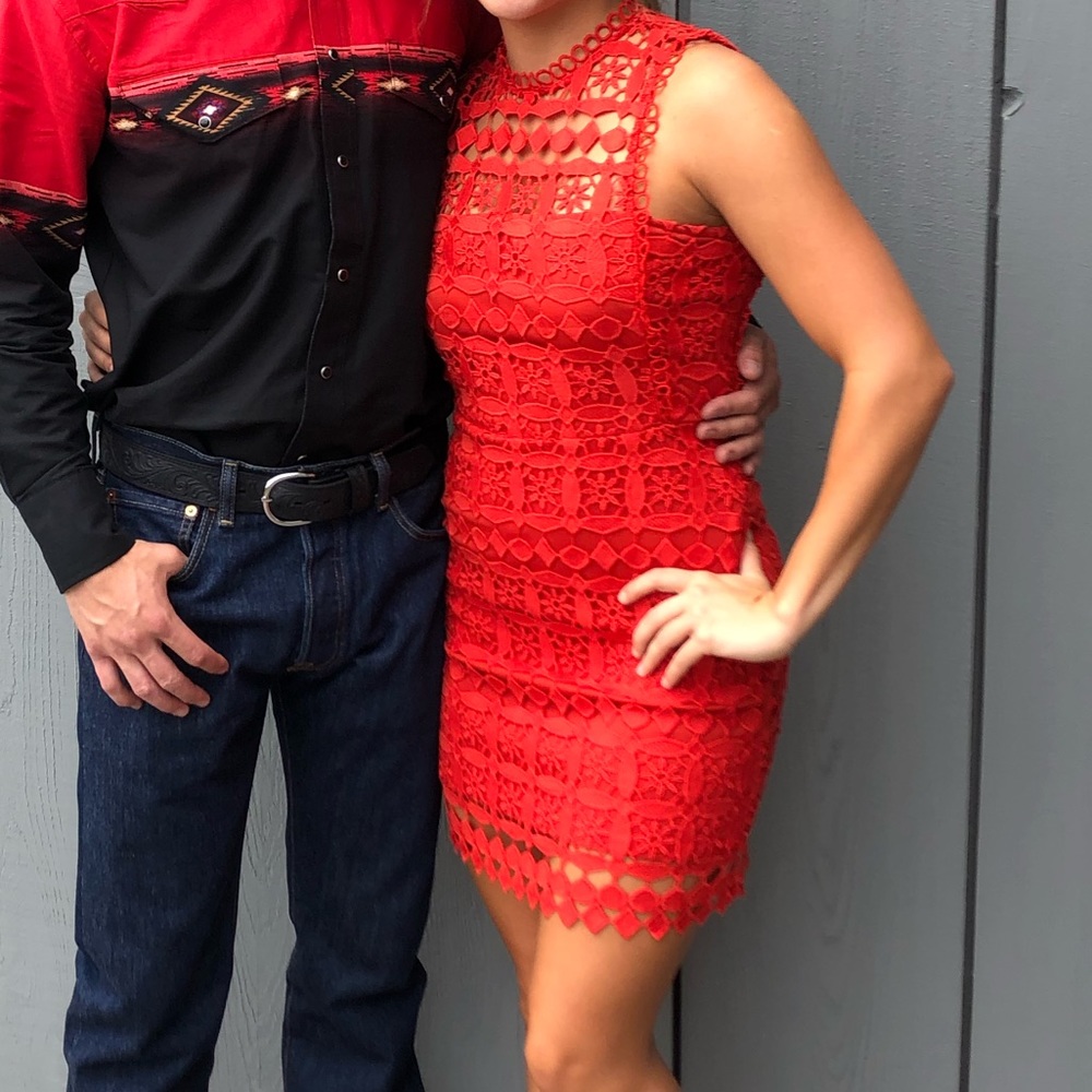 Lulu’s Red Lace Dress